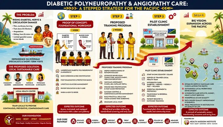 Diabetic Polyneuropathy & Angiopathy Care strategy infographic